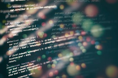 Büyük veri depolama ve bulut bilgi işlem temsili. Programlama kodu .