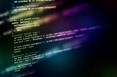 Büyük veri depolama ve bulut bilgi işlem temsili. Programlama kodu .