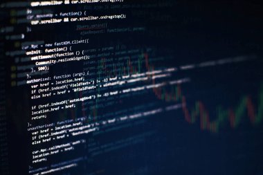 Büyük veri depolama ve bulut bilgi işlem temsili. Programlama kodu .