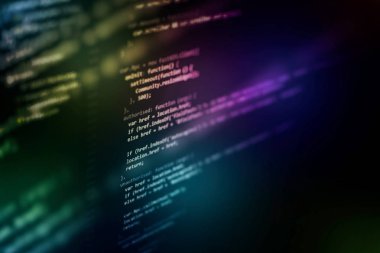 Büyük veri depolama ve bulut bilgi işlem temsili. Programlama kodu .