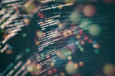 Büyük veri depolama ve bulut bilgi işlem temsili. Programlama kodu .