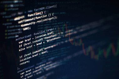 Büyük veri depolama ve bulut bilgi işlem temsili. Programlama kodu .