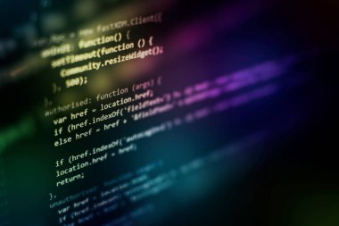 Büyük veri depolama ve bulut bilgi işlem temsili. Programlama kodu .