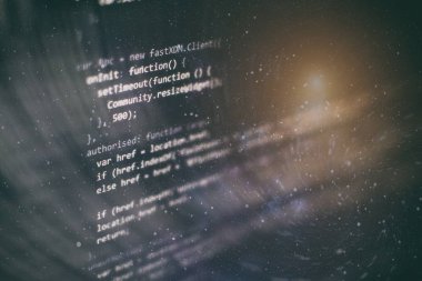 Programlama ve kodlama teknolojileri geliştiriyoruz. Ofiste web siteleri kodları üzerinde çalışan geliştirici.