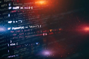 Web sitesi geliştirme için editör HTML5. Dizüstü ekran closeup fotoğraf web sitesi HTML kodu.