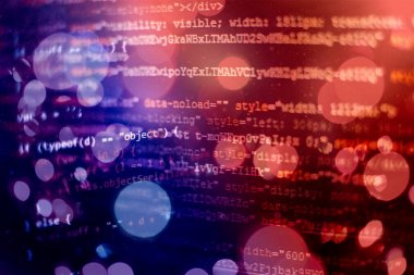 Web sitesi geliştirme için editör HTML5. Dizüstü ekran closeup fotoğraf web sitesi HTML kodu.