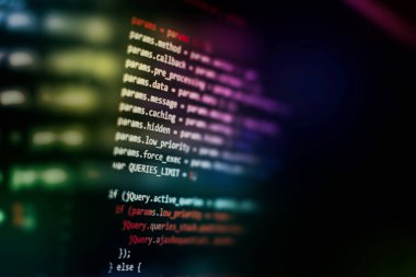 Web sitesi geliştirme için editör HTML5. Dizüstü ekran closeup fotoğraf web sitesi HTML kodu.