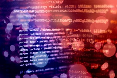 Web sitesi geliştirme için editör HTML5. Dizüstü ekran closeup fotoğraf web sitesi HTML kodu.