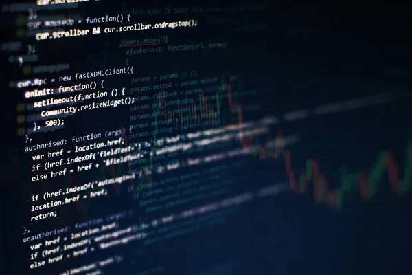 Büyük veri depolama ve bulut bilgi işlem temsili. Programlama kodu .