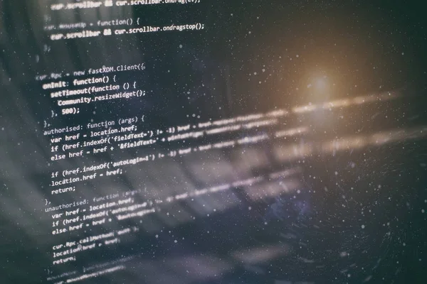 Büyük veri depolama ve bulut bilgi işlem temsili. Programlama kodu .