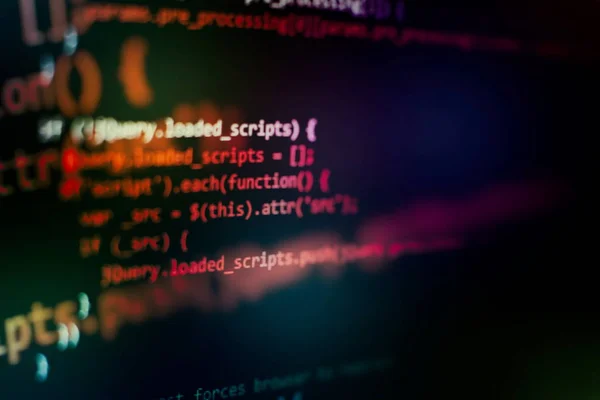 Веб програмування функціонує на ноутбуці. IT-бізнес. екран комп'ютера коду Python . — стокове фото