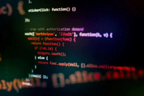 Web programming functions on laptop on laptop. IT business. Python code computer screen. — Stock Photo, Image