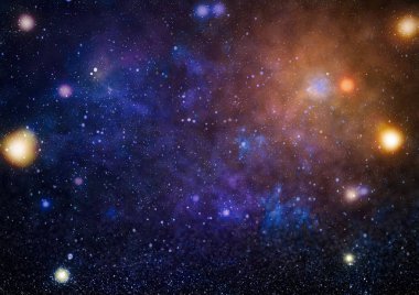 Derin uzaya bakan yeni büyük bir panoramik. Yıldızlarla dolu karanlık gece göğü. Uzayda bir nebula. Derin uzayın sırları.