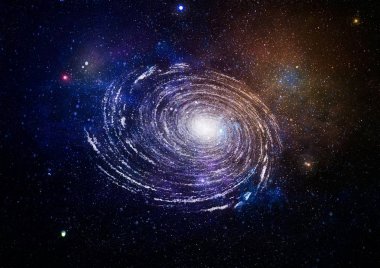 Derin uzaya bakan yeni büyük bir panoramik. Yıldızlarla dolu karanlık gece göğü. Uzayda bir nebula. Derin uzayın sırları.