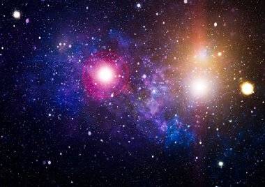 Derin uzaya bakan yeni büyük bir panoramik. Yıldızlarla dolu karanlık gece göğü. Uzayda bir nebula. Derin uzayın sırları.