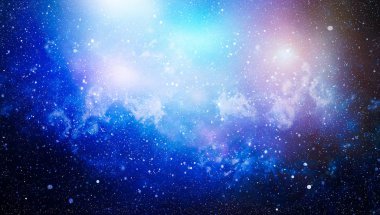 Derin uzaya bakan yeni büyük bir panoramik. Yıldızlarla dolu karanlık gece göğü. Uzayda bir nebula. Derin uzayın sırları.