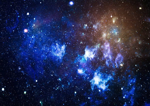 New large panoramic looking into deep space. Dark night sky full of stars. The nebula in outer space. Secrets of deep space.