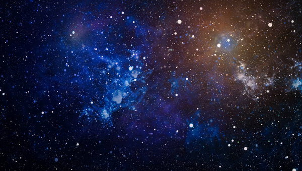 New large panoramic looking into deep space. Dark night sky full of stars. The nebula in outer space. Secrets of deep space.