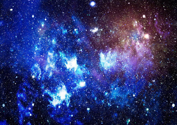 New large panoramic looking into deep space. Dark night sky full of stars. The nebula in outer space. Secrets of deep space.