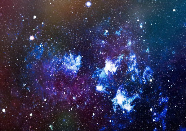 New large panoramic looking into deep space. Dark night sky full of stars. The nebula in outer space. Secrets of deep space.
