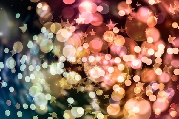 Scintillant ampoules fond de lumières : flou de Noël fond d'écran décorations concept.holiday festival toile de fond : scintillement cercle illuminé célébrations affichage . — Photo