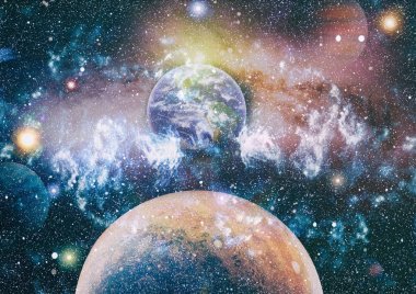 Uzay yörüngesindeki Dünya gezegeni, yörüngeden gezegenimiz. Nasa tarafından döşenmiş bu görüntü