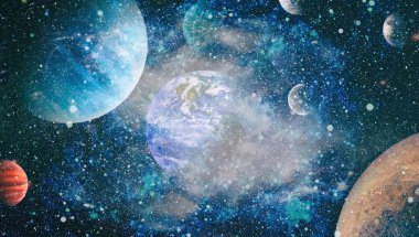 Uzay yörüngesindeki Dünya gezegeni, yörüngeden gezegenimiz. Nasa tarafından döşenmiş bu görüntü