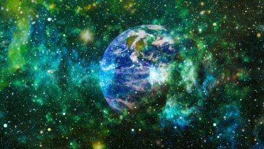 Uzay yörüngesindeki Dünya gezegeni, yörüngeden gezegenimiz. Nasa tarafından döşenmiş bu görüntü