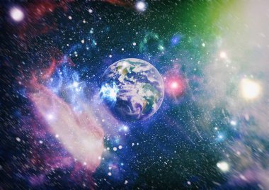 Uzay yörüngesindeki Dünya gezegeni, yörüngeden gezegenimiz. Nasa tarafından döşenmiş bu görüntü