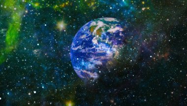 Uzay yörüngesindeki Dünya gezegeni, yörüngeden gezegenimiz. Nasa tarafından döşenmiş bu görüntü