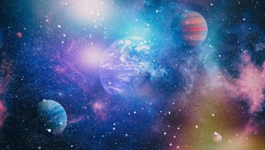 Uzay yörüngesindeki Dünya gezegeni, yörüngeden gezegenimiz. Nasa tarafından döşenmiş bu görüntü