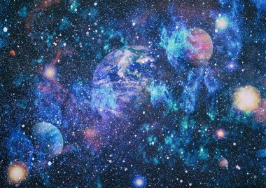 Uzay yörüngesindeki Dünya gezegeni, yörüngeden gezegenimiz. Nasa tarafından döşenmiş bu görüntü