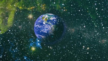 Dünya, galaksi ve güneş uzaydaki gezegenler, yıldızlar ve galaksiler uzay keşfinin güzelliğini gösteriyor. Nasa tarafından döşenmiş bu görüntünün elemanları