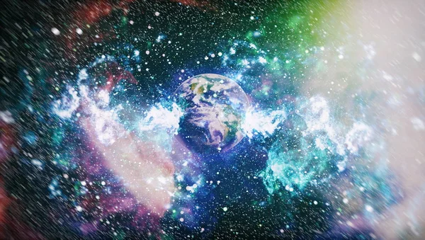 Planeta Ziemia z kosmosu widok orbitalny, nasza planeta z orbity. Ten obraz dostarczony przez NASA — Zdjęcie stockowe
