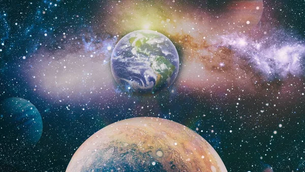 Planeta země z pohledu vesmírných orbitálních, naše planeta z oběžné dráhy. Tento obraz poskytl NASA — Stock fotografie