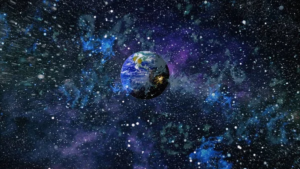 Земля, галактики и солнце.планеты, звезды и галактики в открытом космосе, демонстрирующие красоту космоса. Элементы этого изображения предоставлены НАСА — стоковое фото