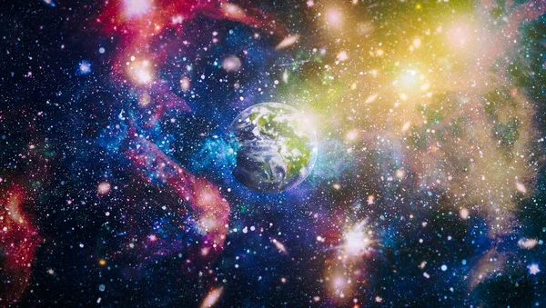 Earth, galaxy and sun.planets, stars and galaxies in outer space showing the beauty of space exploration. Elements of this image furnished by NASA — Stock Photo, Image