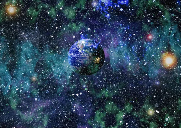 Earth, galaxy and sun.planets, stars and galaxies in outer space showing the beauty of space exploration. Elements of this image furnished by NASA