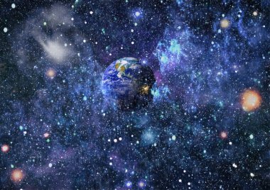 Dünya, galaksi ve güneş uzaydaki gezegenler, yıldızlar ve galaksiler uzay keşfinin güzelliğini gösteriyor. Nasa tarafından döşenmiş bu görüntünün elemanları