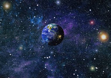 Dünya, galaksi ve güneş uzaydaki gezegenler, yıldızlar ve galaksiler uzay keşfinin güzelliğini gösteriyor. Nasa tarafından döşenmiş bu görüntünün elemanları