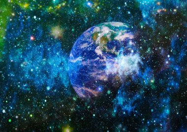 Dünya, galaksi ve güneş uzaydaki gezegenler, yıldızlar ve galaksiler uzay keşfinin güzelliğini gösteriyor. Nasa tarafından döşenmiş bu görüntünün elemanları