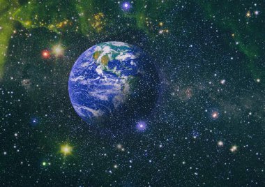 Dünya, galaksi ve güneş uzaydaki gezegenler, yıldızlar ve galaksiler uzay keşfinin güzelliğini gösteriyor. Nasa tarafından döşenmiş bu görüntünün elemanları