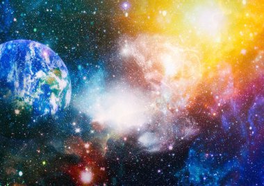 Dünya, galaksi ve güneş uzaydaki gezegenler, yıldızlar ve galaksiler uzay keşfinin güzelliğini gösteriyor. Nasa tarafından döşenmiş bu görüntünün elemanları