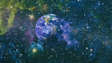 Uzaydaki gezegenler, yıldızlar ve galaksiler uzay keşiflerinin güzelliğini gösteriyor. NASA tarafından döşenmiş elementler