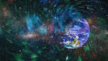 Uzaydaki gezegenler, yıldızlar ve galaksiler uzay keşiflerinin güzelliğini gösteriyor. NASA tarafından döşenmiş elementler