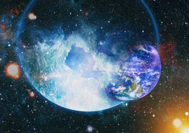 Uzaydaki gezegenler, yıldızlar ve galaksiler uzay keşiflerinin güzelliğini gösteriyor. NASA tarafından döşenmiş elementler