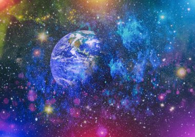 Uzaydaki gezegenler, yıldızlar ve galaksiler uzay keşiflerinin güzelliğini gösteriyor. NASA tarafından döşenmiş elementler