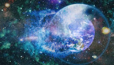 Uzaydaki gezegenler, yıldızlar ve galaksiler uzay keşiflerinin güzelliğini gösteriyor. NASA tarafından döşenmiş elementler