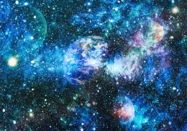 Uzay yörüngesindeki Dünya gezegeni, yörüngeden gezegenimiz. Nasa tarafından döşenmiş bu görüntü