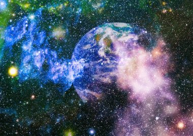 Uzay yörüngesindeki Dünya gezegeni, yörüngeden gezegenimiz. Nasa tarafından döşenmiş bu görüntü